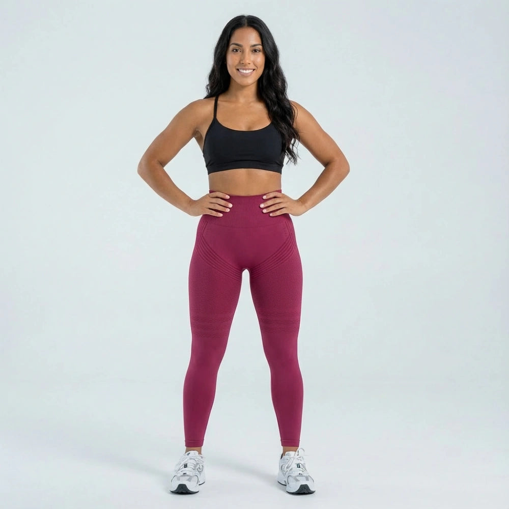 SlimCore 3D Leggings Wine Red