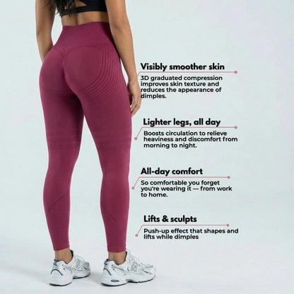 SlimCore 3D Leggings Wine Red