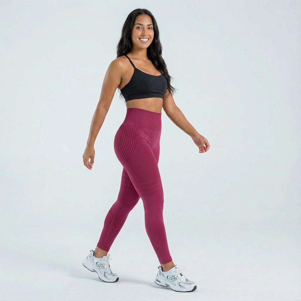 SlimCore 3D Leggings Wine Red