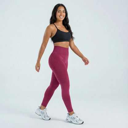 SlimCore 3D Leggings Wine Red